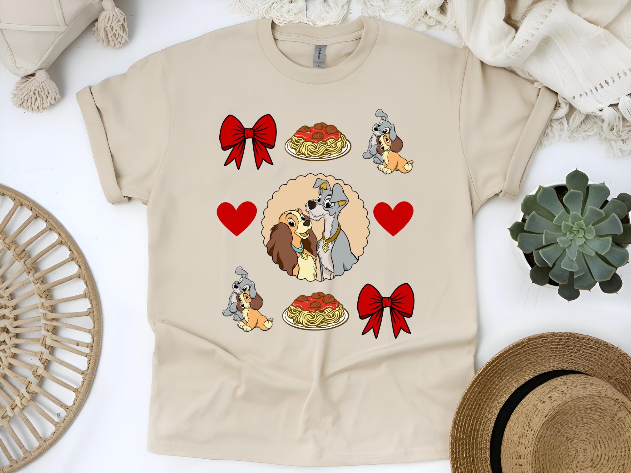 Lady and the Tramp Coquette Shirt: Spaghetti Top, Red Bow