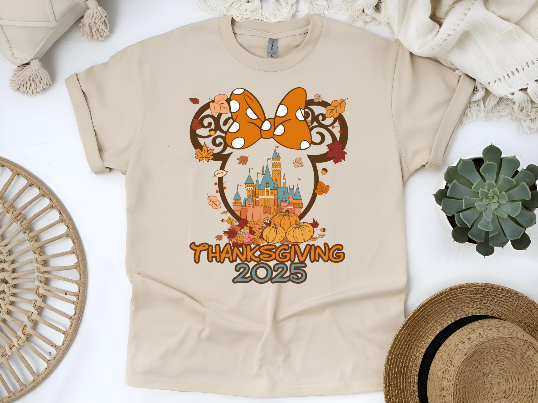 Thanksgiving 2025 Disney Shirt, Mickey and Minnie Castle Tee, Family Matching Fall Shirts, Disney Trip Thanksgiving Outfit