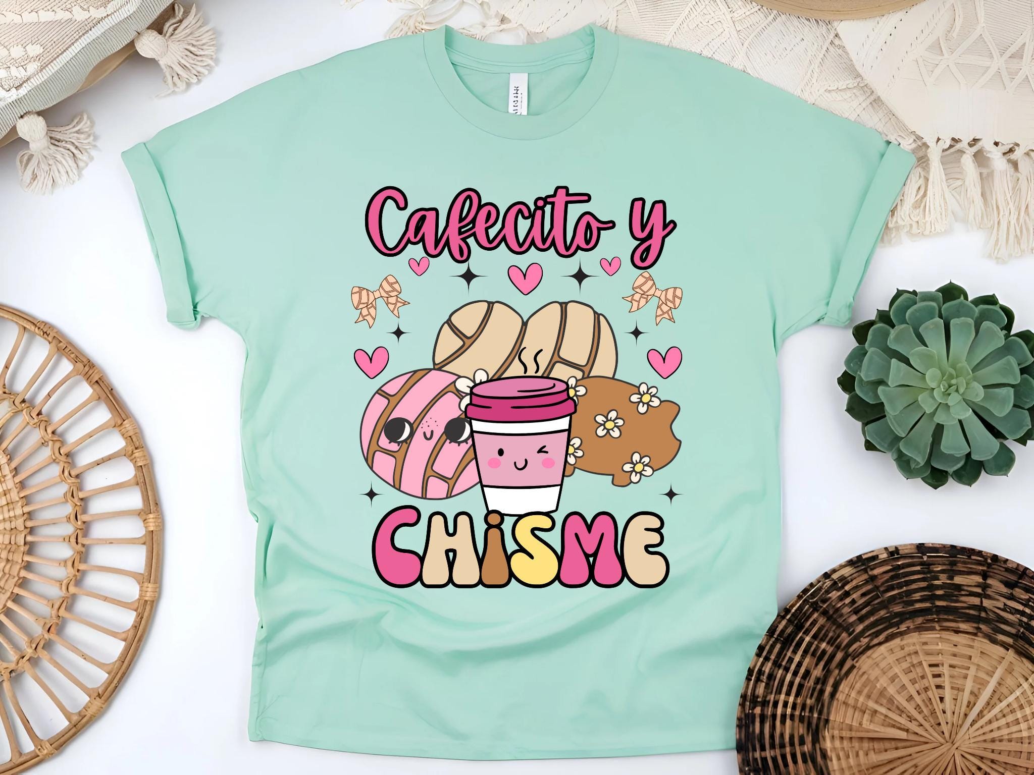 Cafecito y Chisme T-Shirt, Cafecito, Pan Dulce y Chisme Coffee Lover Shirt, Chisme Lover Shirt, Funny Latina Shirt, Cafecito Sweatshirt