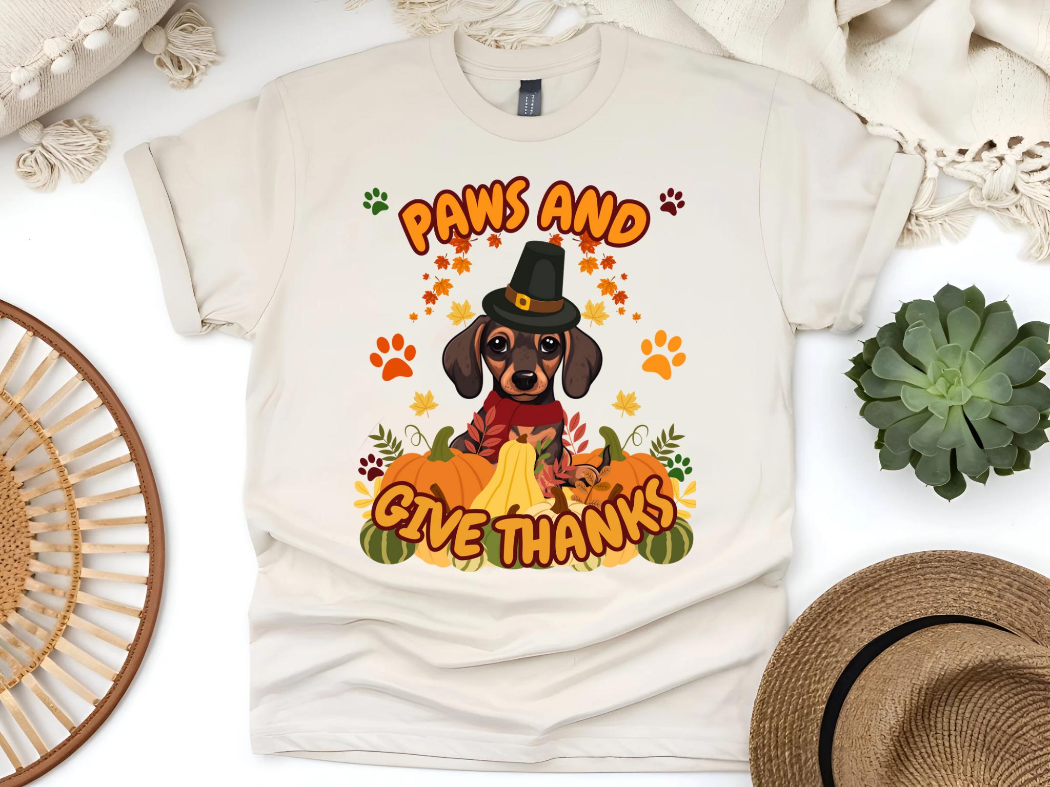 Dachshund Fall Shirt, Cute Dachshund Fall T-shirt, Dachshund Thanksgiving Shirt, Dog Autumn Tee, Cozy Sausage Dog Shirt, Fall Pet Lover Gift
