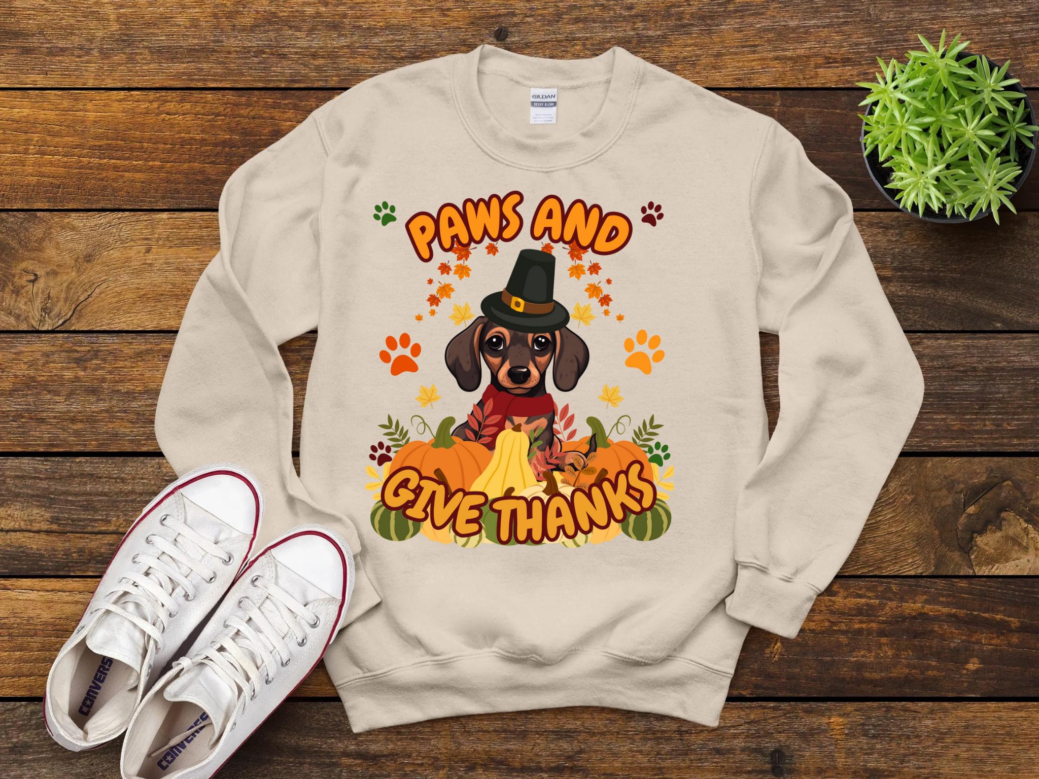 Dachshund Fall Shirt, Cute Dachshund Fall T-shirt, Dachshund Thanksgiving Shirt, Dog Autumn Tee, Cozy Sausage Dog Shirt, Fall Pet Lover Gift