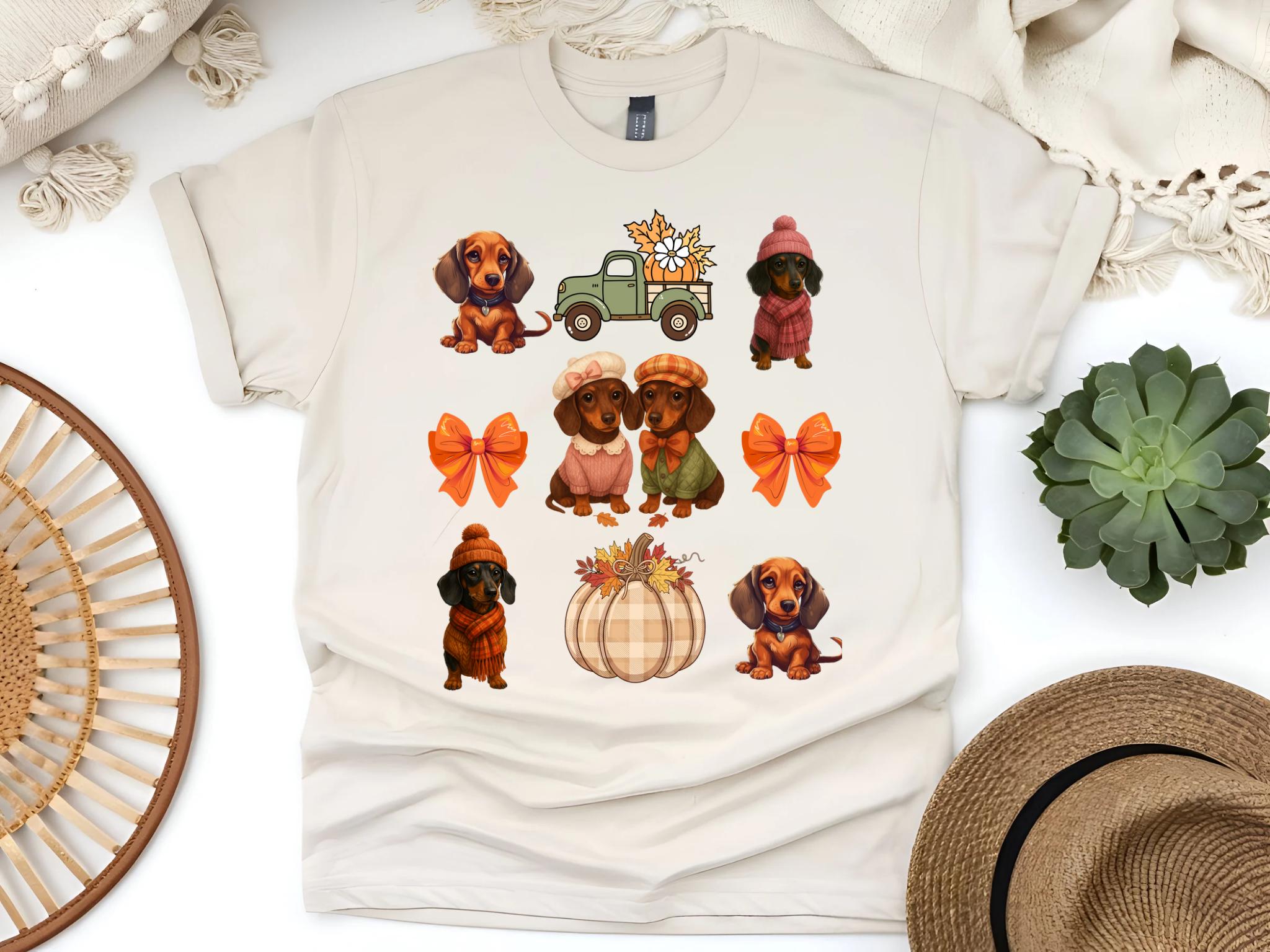 Dachshund Fall Shirt, Cute Dachshund Thanksgiving Shirt, Dachshund Coquette Shirt, Doxie Dog Autumn Tee, Cozy Sausage Dog Shirt, Pet Lover