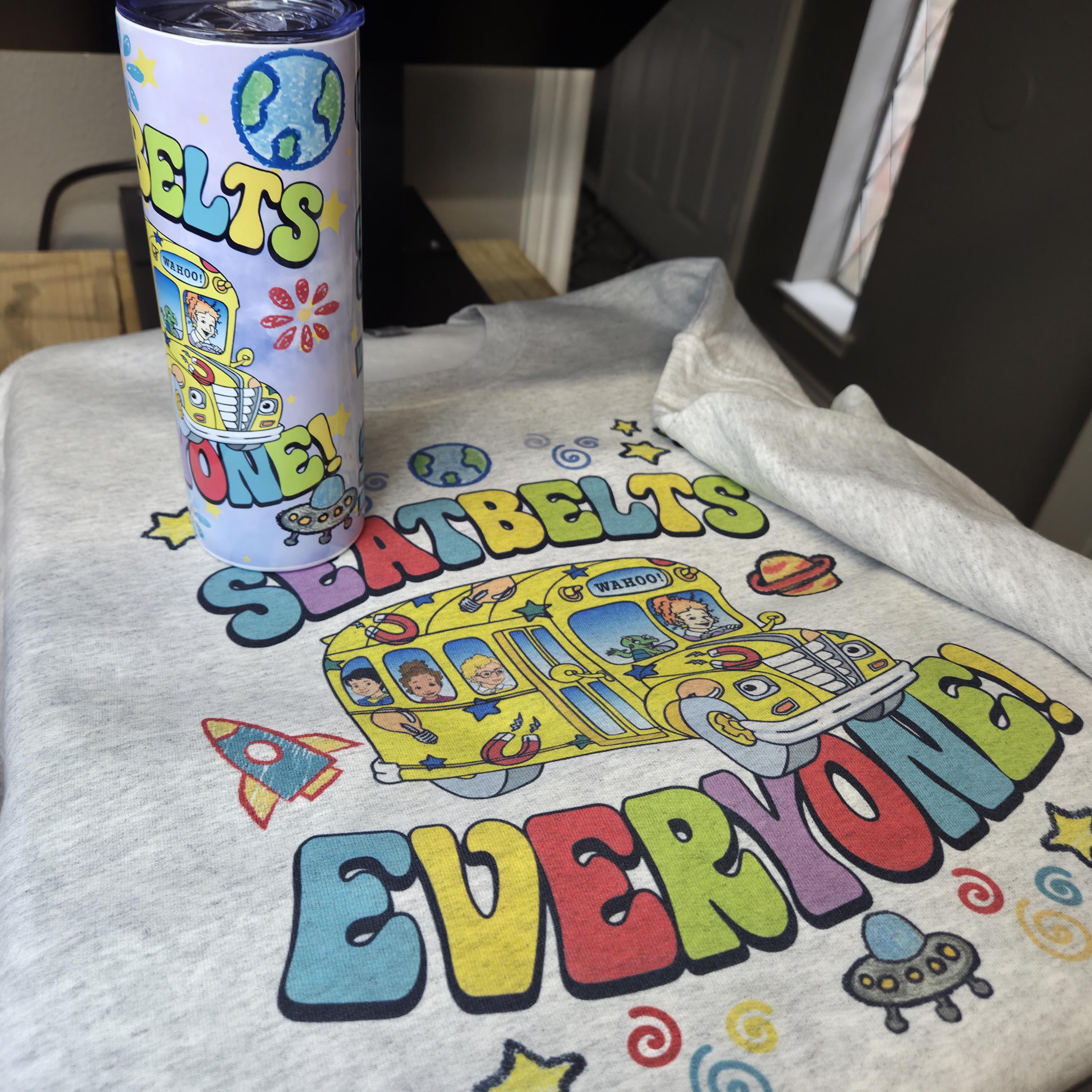 Magic School Bus Teacher Shirt, Seat Belts Everyone Sweatshirt, Teacher Gift, Retro Classroom T-ShirtShirt, Back to School Teacher Shirt