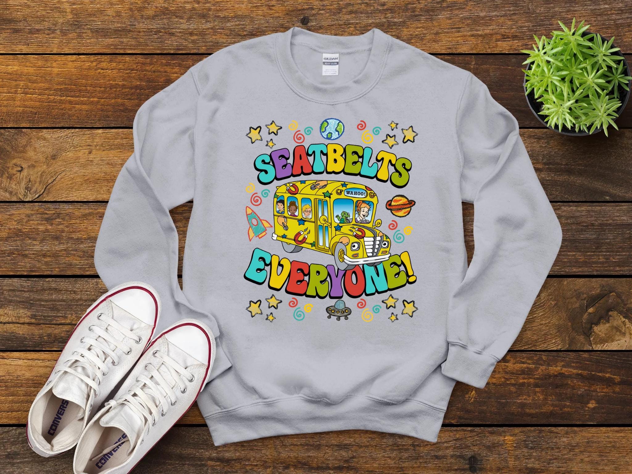 Magic School Bus Teacher Shirt, Seat Belts Everyone Sweatshirt, Teacher Gift, Retro Classroom T-ShirtShirt, Back to School Teacher Shirt