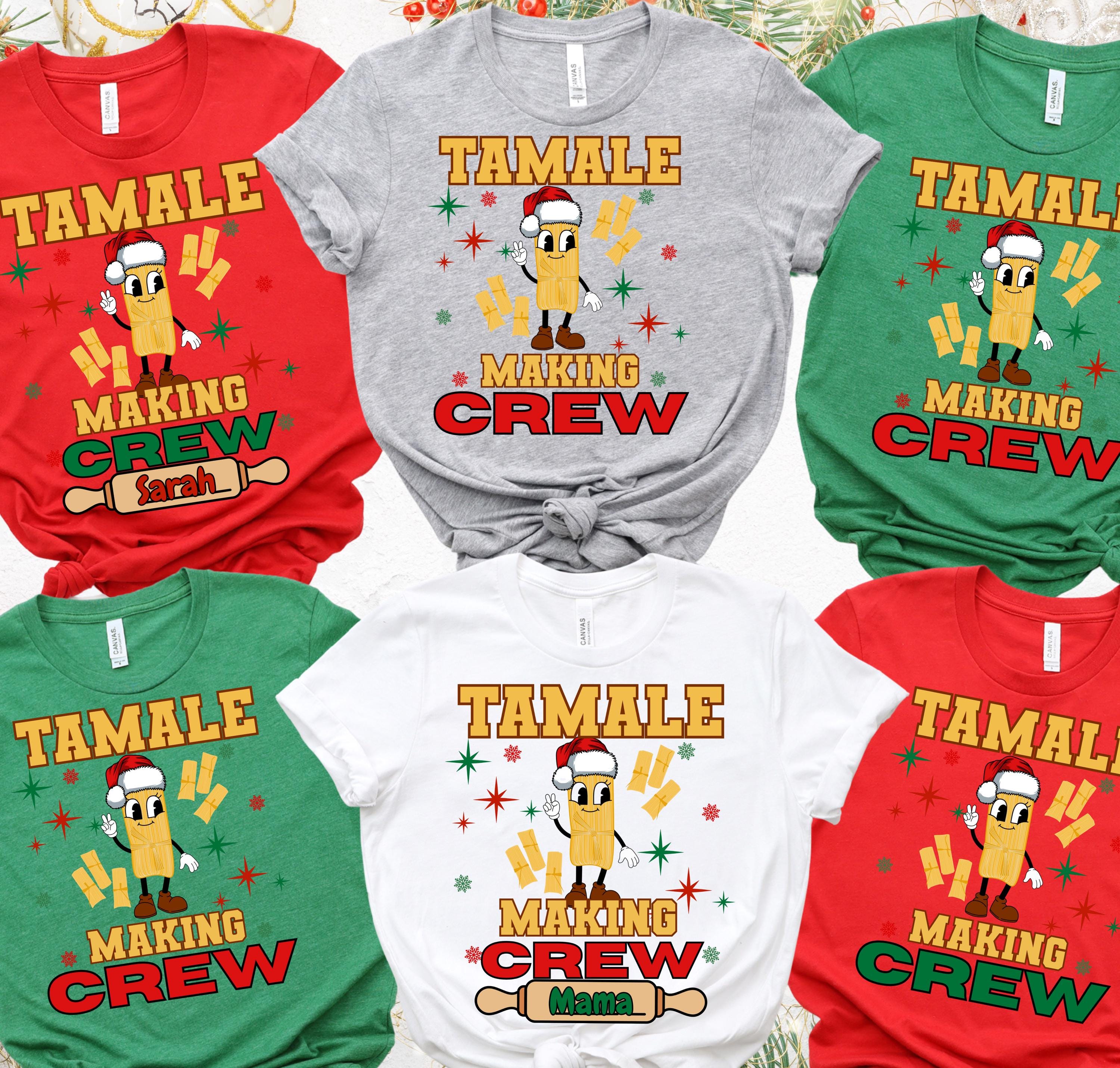 Personalized Tamale Making Crew Christmas Shirts, Custom Tamale Making T-Shirts, Funny Family Holiday Tamale Shirt, Matching Christmas Shirt
