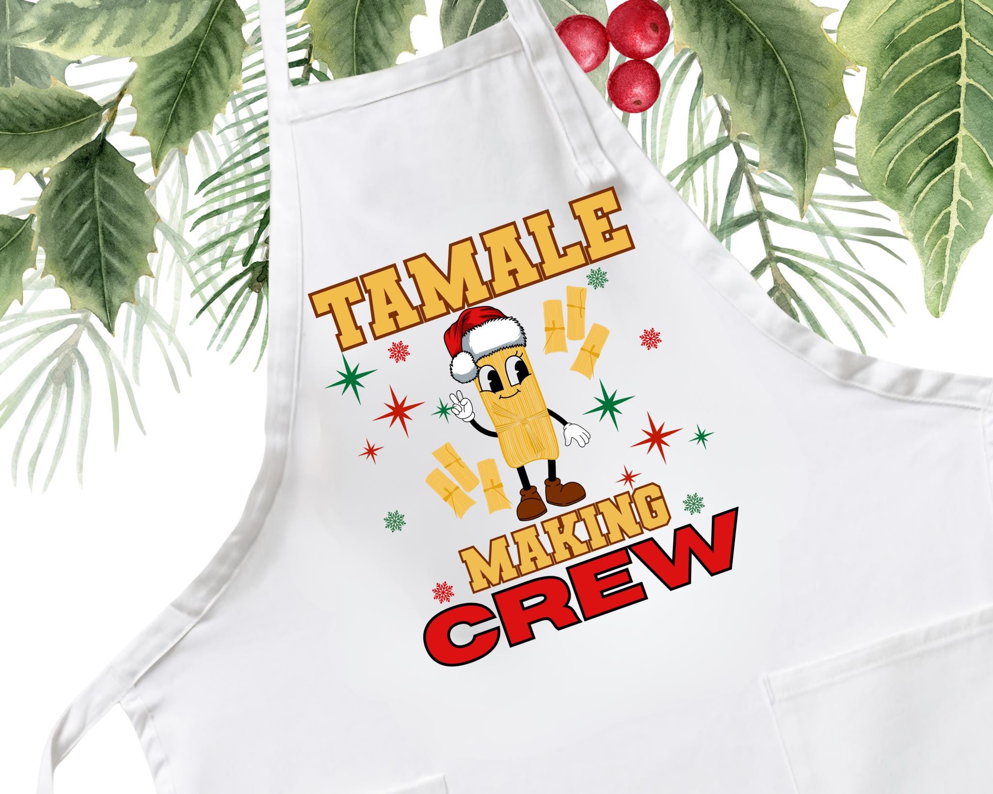 Personalized Tamale Making Crew Apron, Custom Tamale Making Apron, Funny Family Holiday Tamale Apron, Matching Christmas Aprons