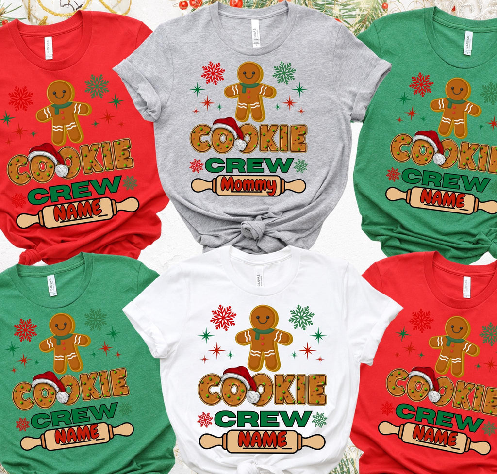 Personalized Cookie Crew Christmas Shirts, Custom Cookie Crew T-Shirts, Funny Family Holiday Cookie Shirt, Matching Christmas Cookie Shirts