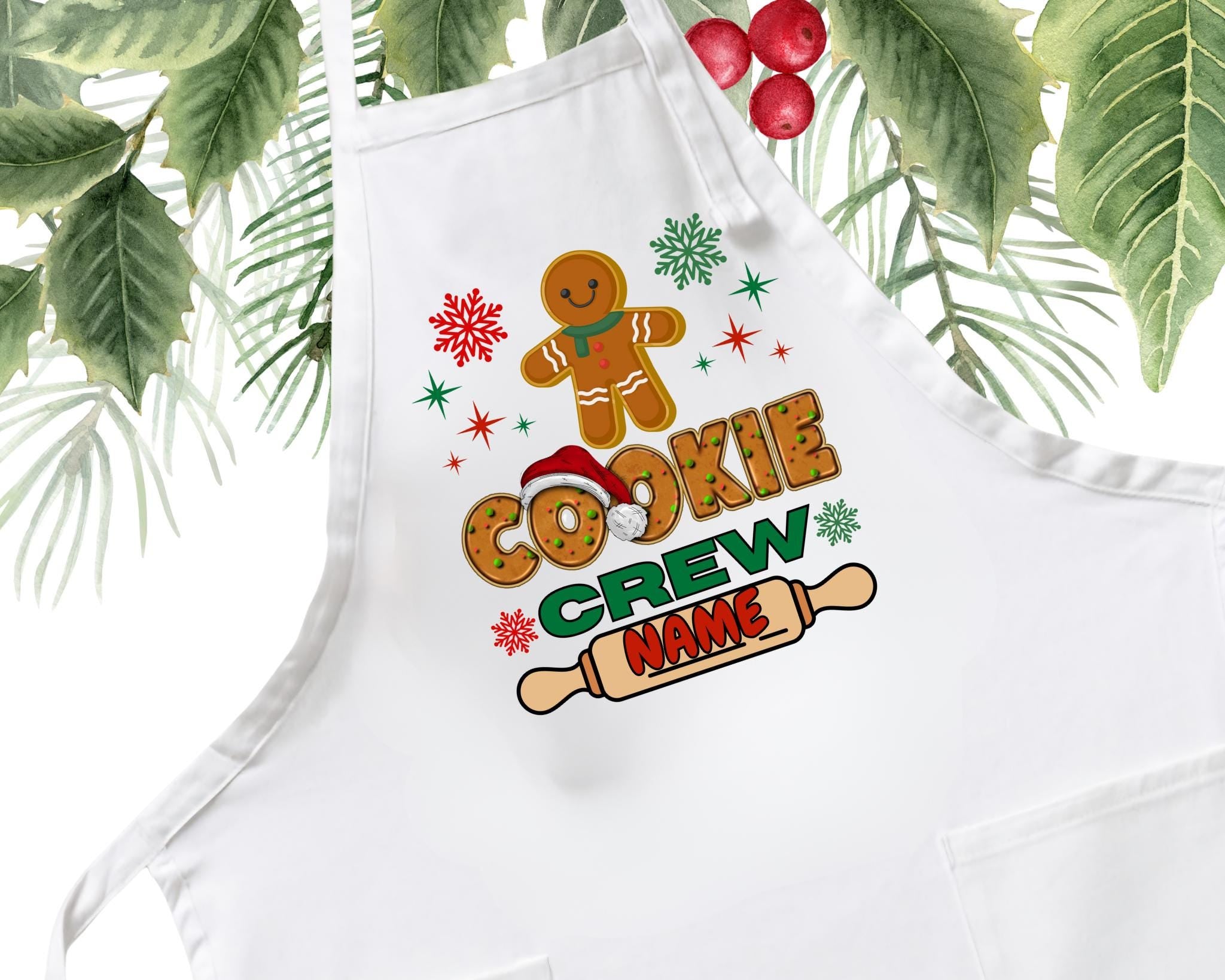 Christmas Cookie Crew Apron, Custom Cookie Crew Apron, Funny Family Holiday Cookie Apron, Matching Christmas Aprons