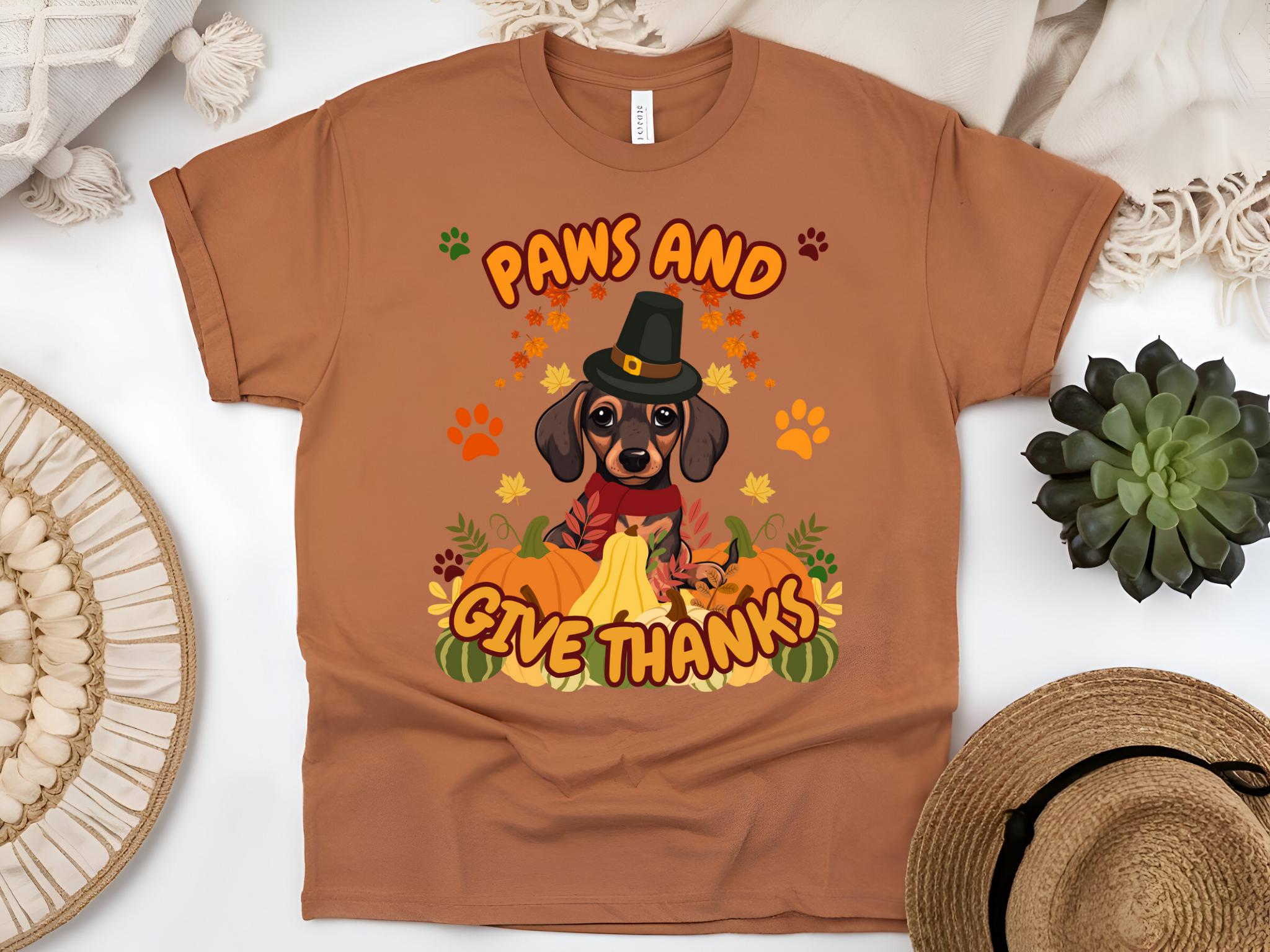 Dachshund Fall Shirt, Cute Dachshund Fall T-shirt, Dachshund Thanksgiving Shirt, Dog Autumn Tee, Cozy Sausage Dog Shirt, Fall Pet Lover Gift