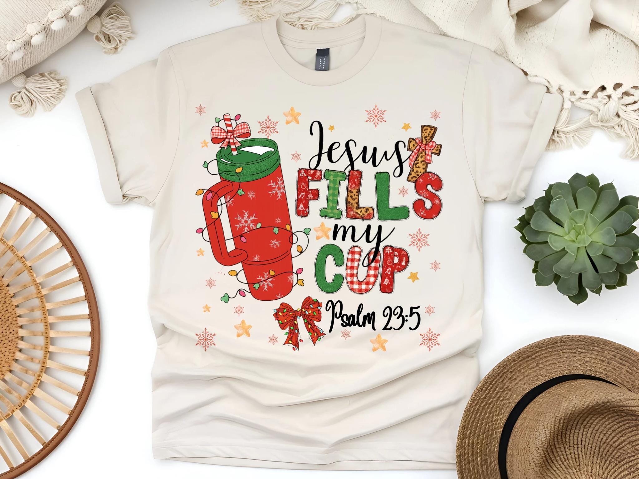 Jesus Fills My Cup Christmas T-Shirt, Faith Jesus Shirt, Christianity Jesus Shirt,Jesus Sweatshirt, Christmas Shirt, Gifted Jesus Shirt