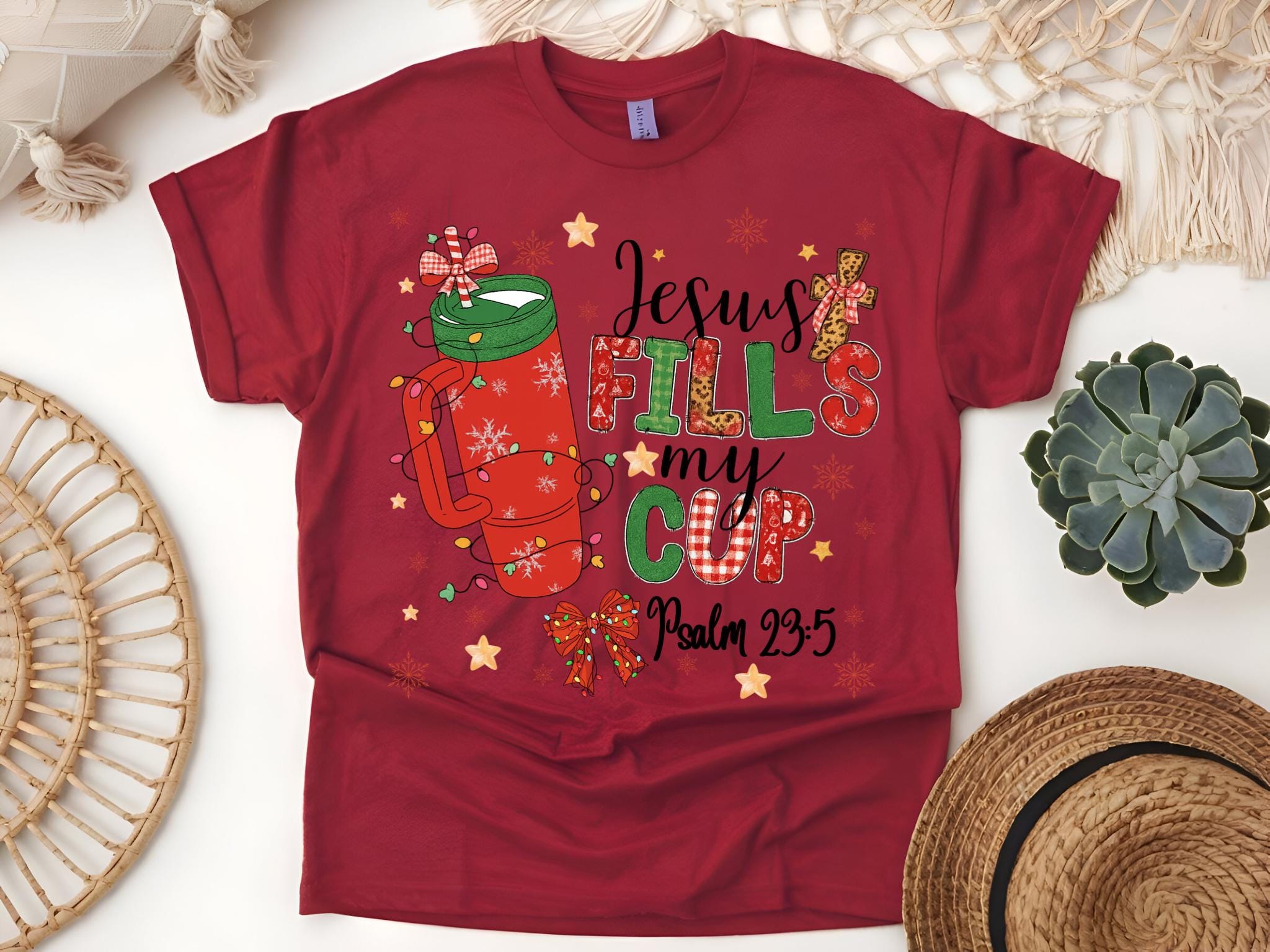 Jesus Fills My Cup Christmas T-Shirt, Faith Jesus Shirt, Christianity Jesus Shirt,Jesus Sweatshirt, Christmas Shirt, Gifted Jesus Shirt