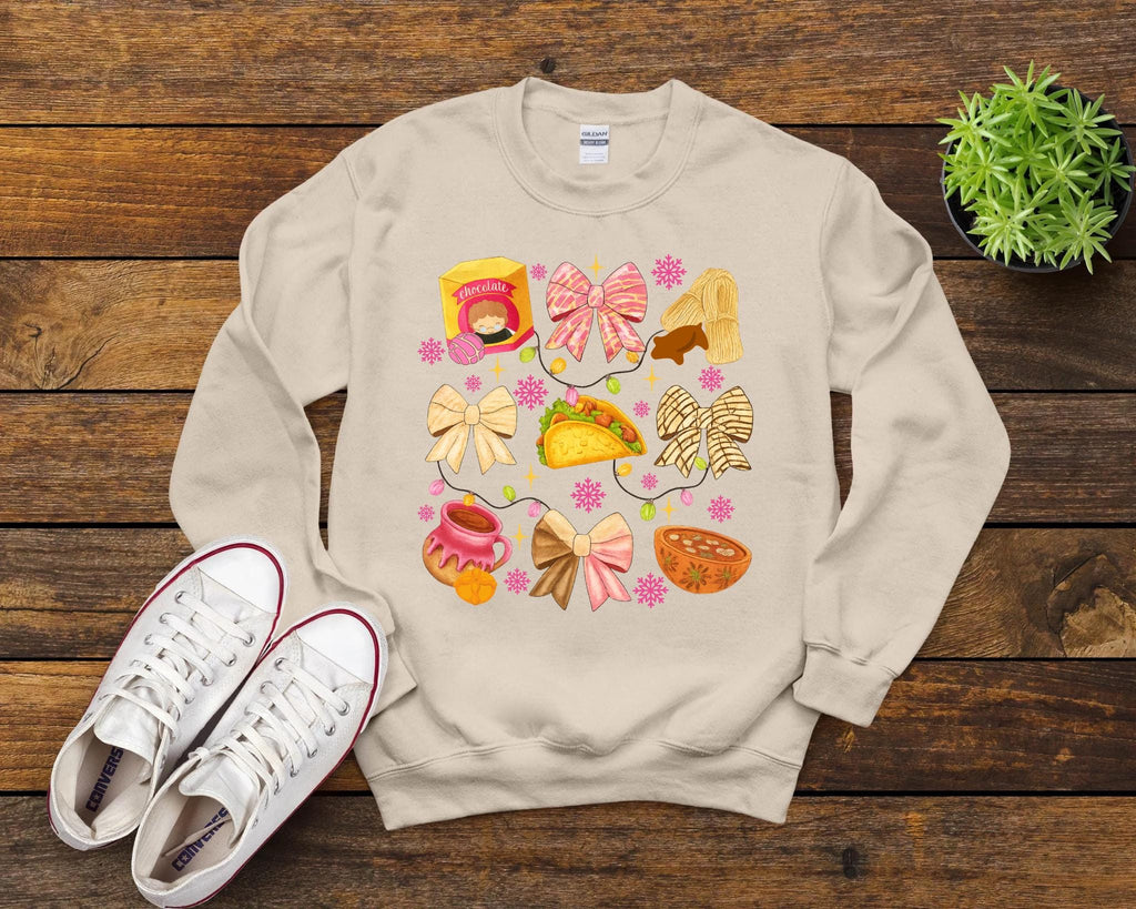 Tis The Season Mexican Christmas Shirt, Mexican Christmas Food Sweatshirt, Xmas Pan Dulce T-shirt, Xmas Tamale Shirt, Christmas Taco Shirt
