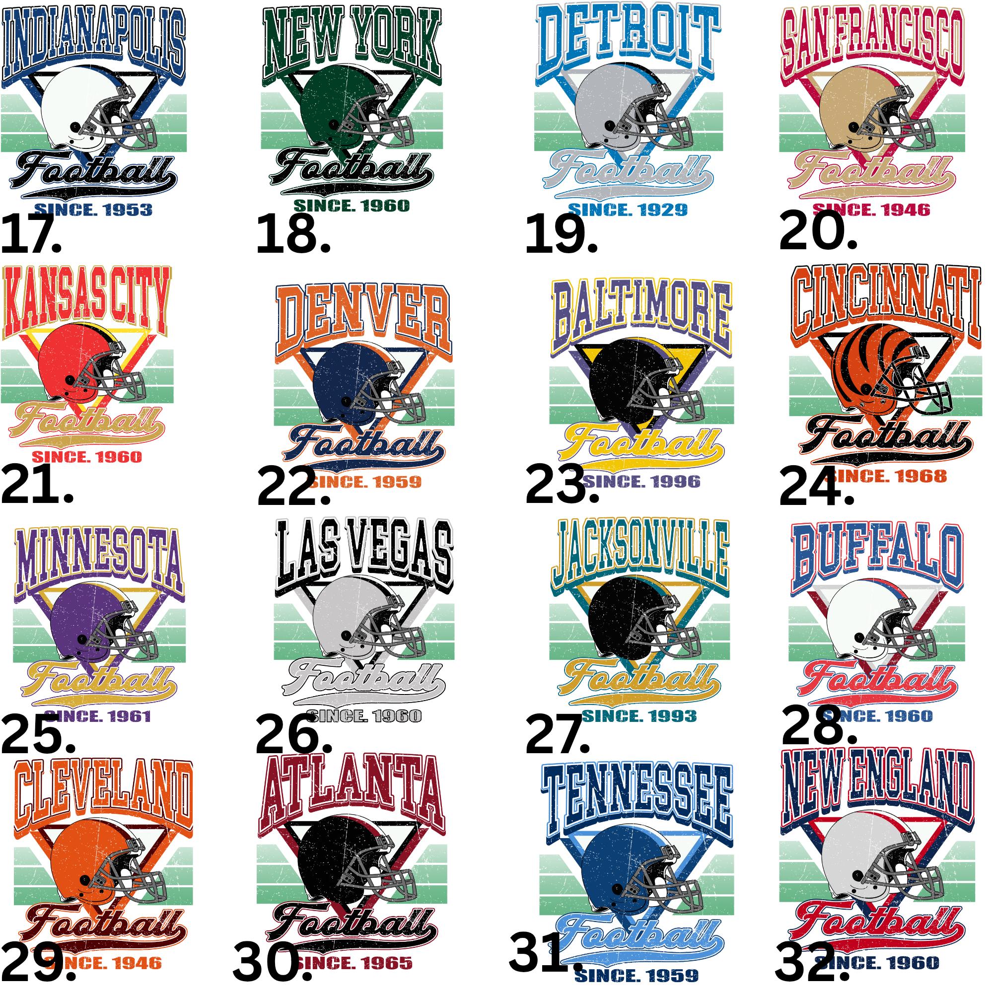 Vintage All Team Football Sweatshirt, Unisex Football Shirt, Game Day Crewneck, Football Fan Gift, Football Season 2025, Football Sweatshirt