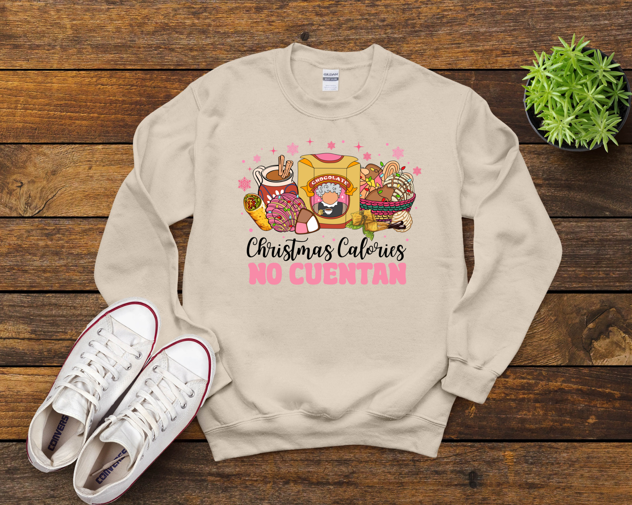 Christmas Calories No Cuentan Mexican Christmas Shirt, Mexican Christmas Food, Christmas Sweatshirt, Xmas Pan Dulce T-shirt, Xmas Tamale Shirt, Christmas Abuelita Tee