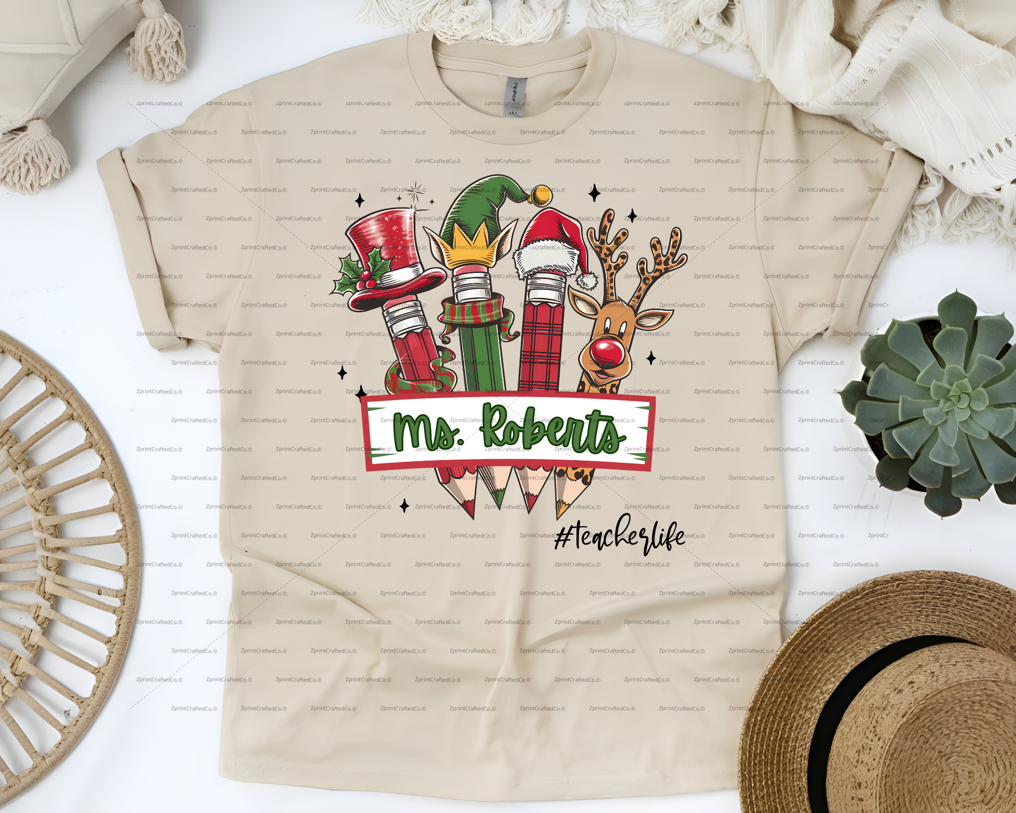 Christmas Pencil Custom Teacher Sweatshirt,  Christmas Teacher Life Shirt, Teacher Apparel