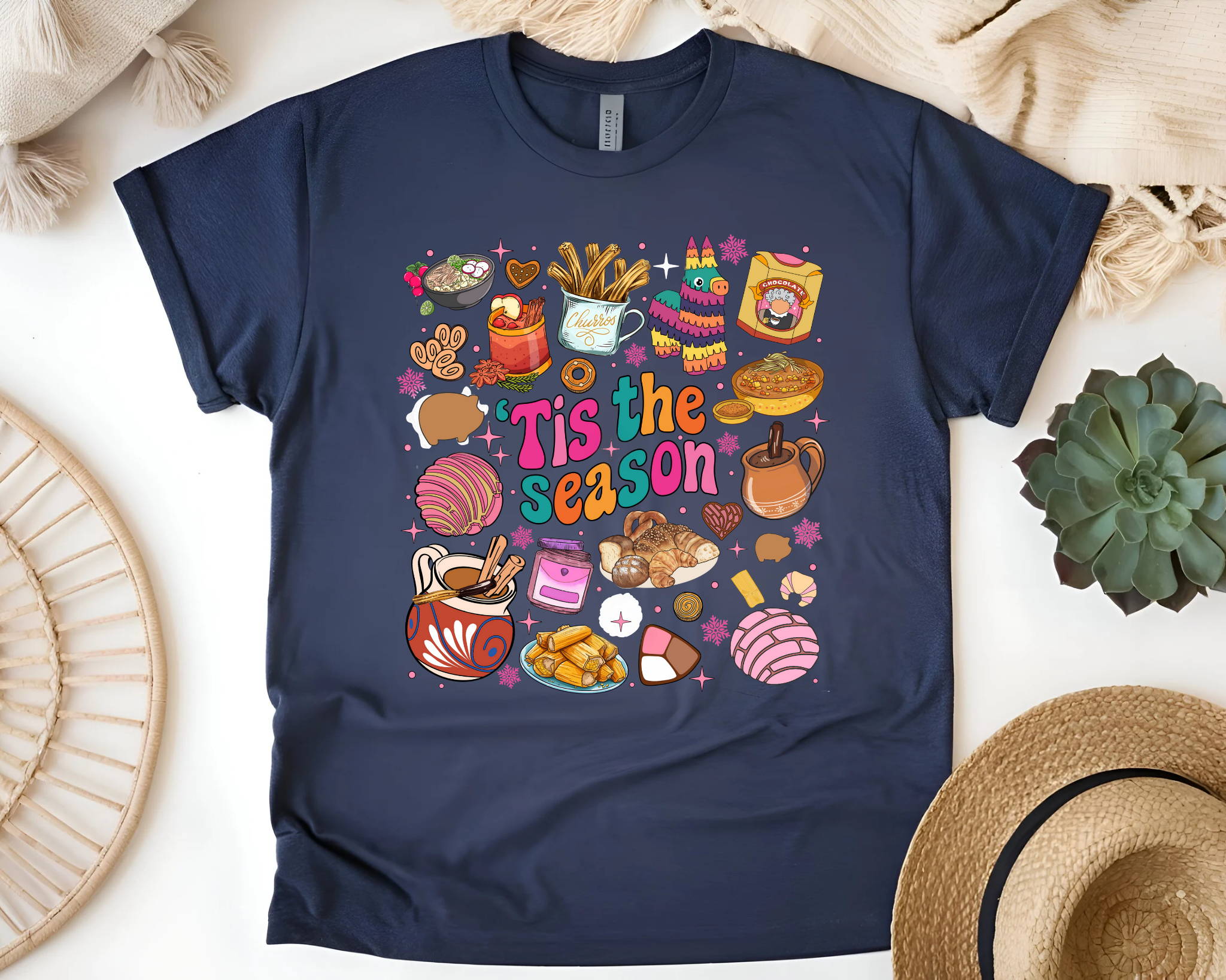 Tis The Season Mexican Christmas Shirt, Mexican Christmas Food, Christmas Sweatshirt, Xmas Pan Dulce T-shirt, Xmas Tamale Shirt, Christmas Abuelita Tee