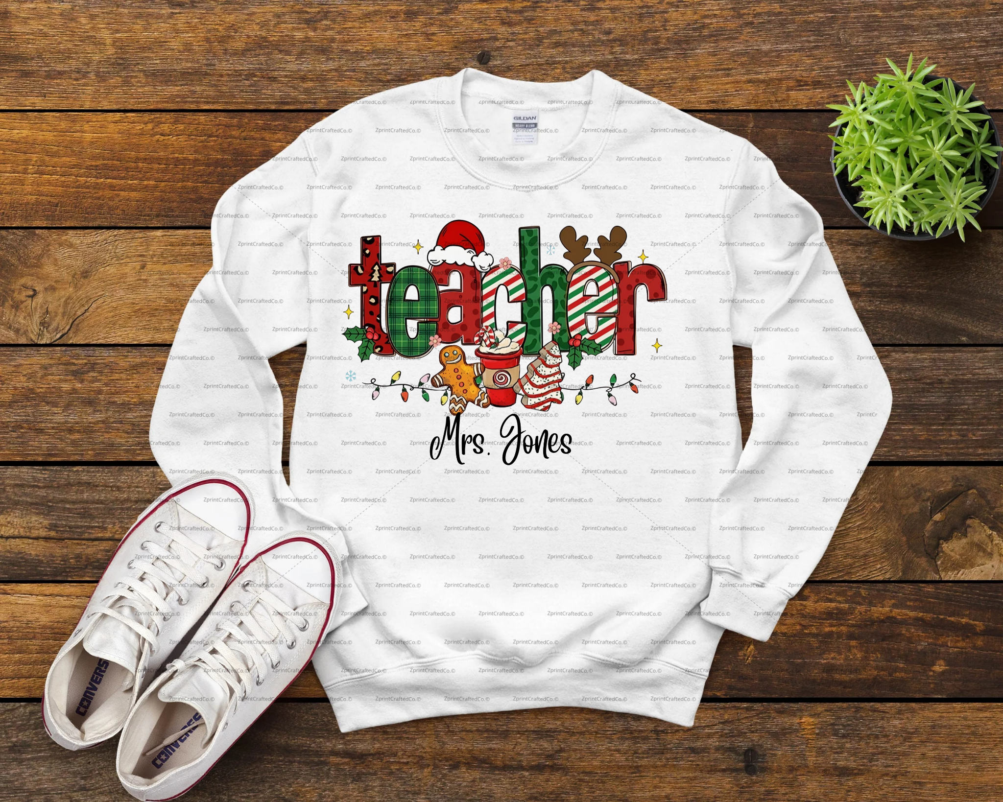 Christmas Custom Teacher Name Sweatshirt,  Christmas Teacher Life Shirt, Teacher Apparel