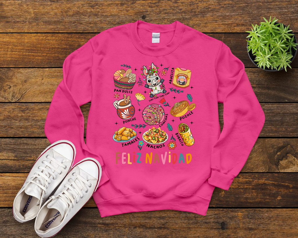 Feliz Navidad Mexican Christmas Shirt, Mexican Christmas Food, Christmas Sweatshirt, Xmas Pan Dulce T-shirt, Xmas Tamale Shirt, Christmas Abuelita Tee