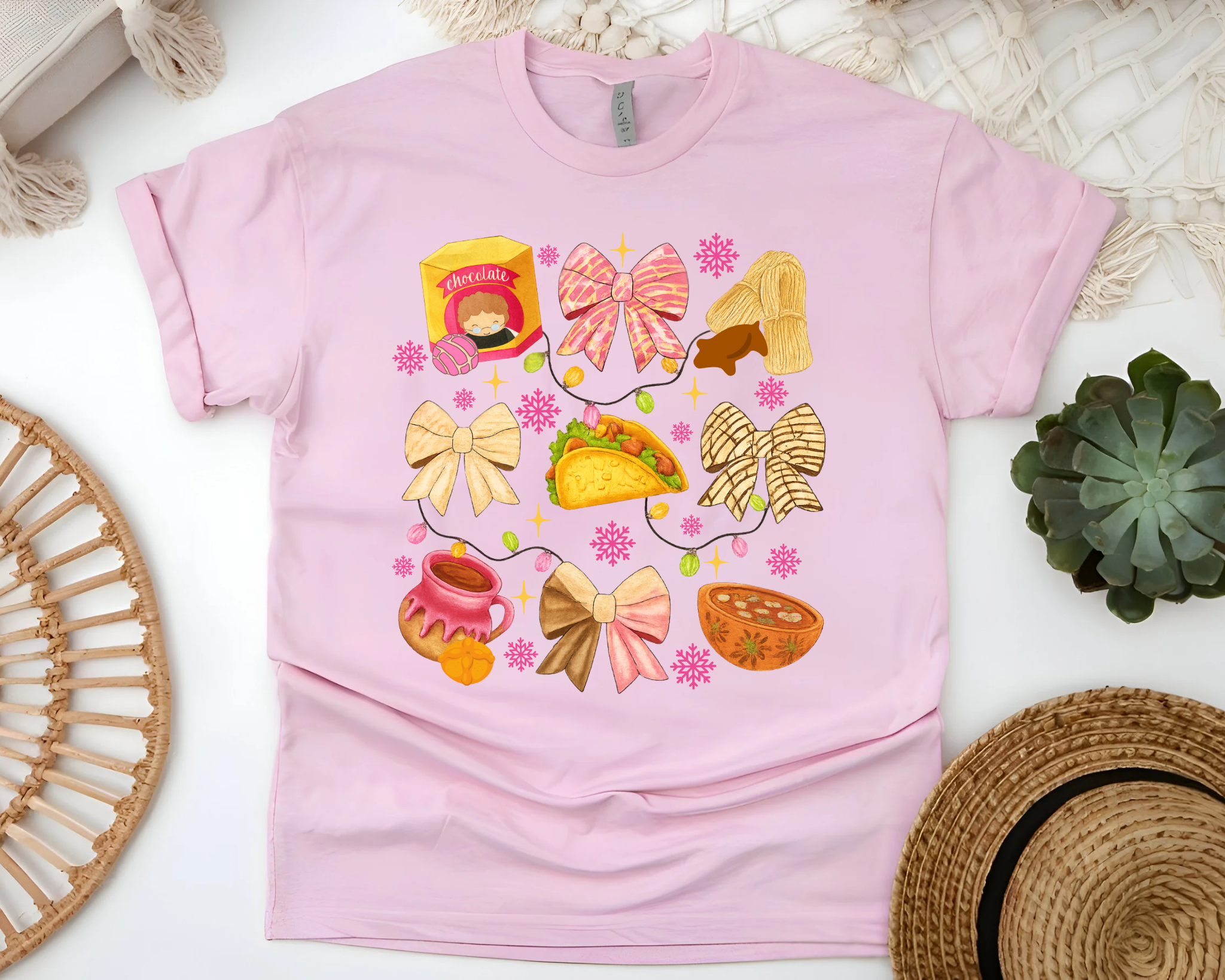 Tis The Season Coquette Mexican Christmas Shirt, Mexican Christmas Food, Tacos Sweatshirt, Xmas Pan Dulce T-shirt, Xmas Tamale Shirt, Christmas Abuelita Tee