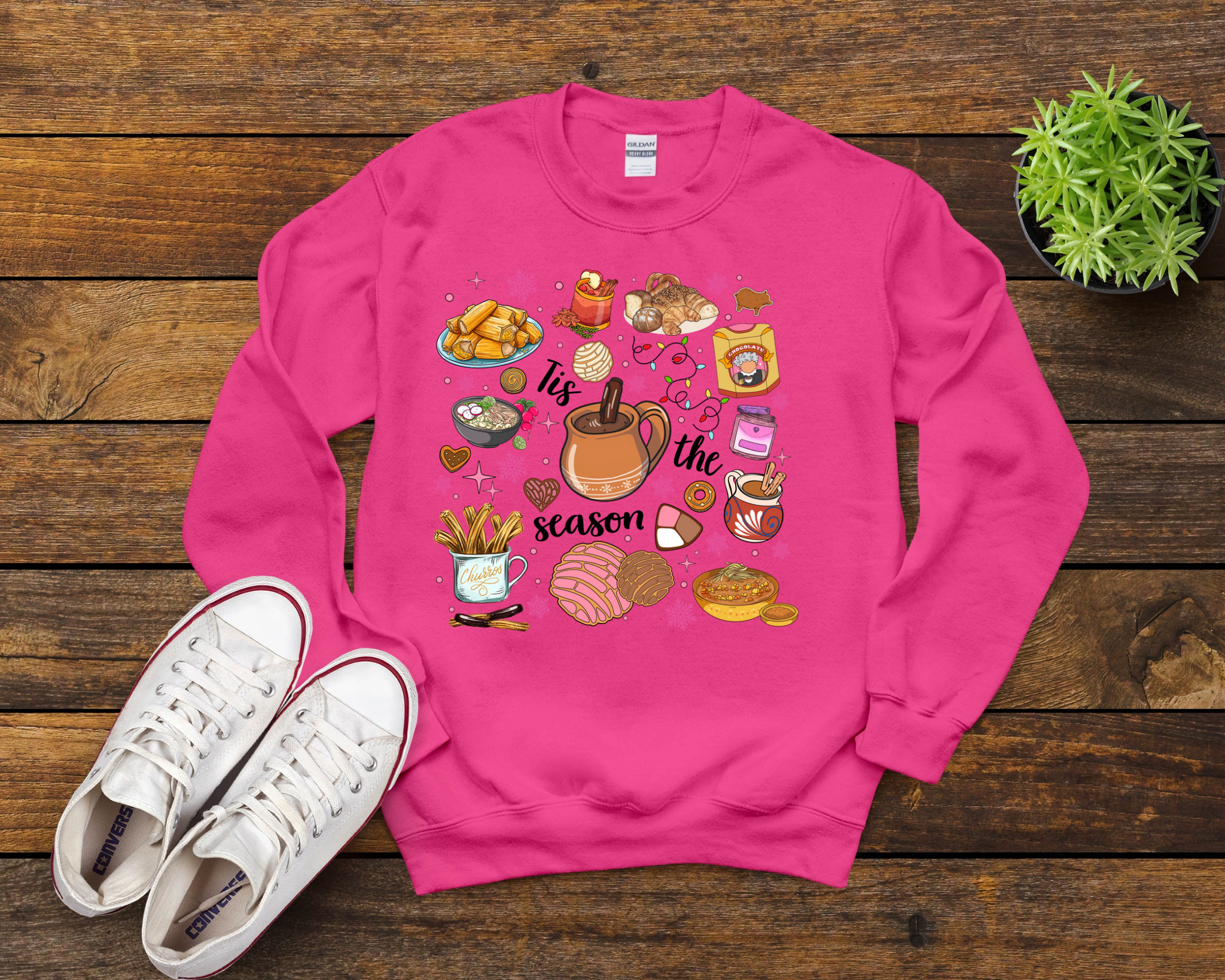 Tis the Season Mexican Christmas Shirt, Mexican Christmas Food, Christmas Sweatshirt, Xmas Pan Dulce T-shirt, Xmas Tamale Shirt, Christmas Abuelita Tee