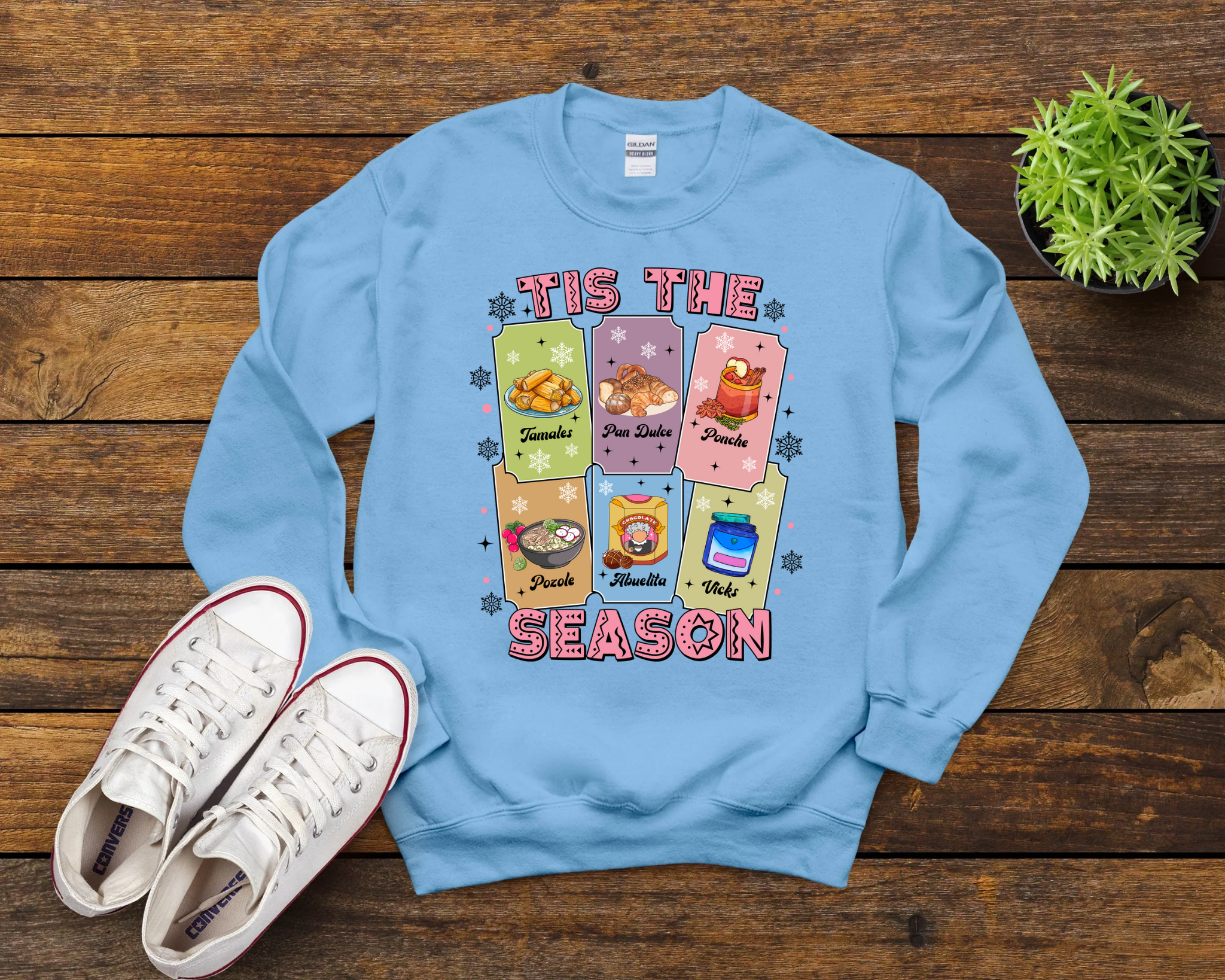 Tis The Season Mexican Christmas Shirt, Mexican Christmas Food Sweatshirt, Xmas Pan Dulce T-shirt, Xmas Tamale Shirt, Christmas Abuelita Tee